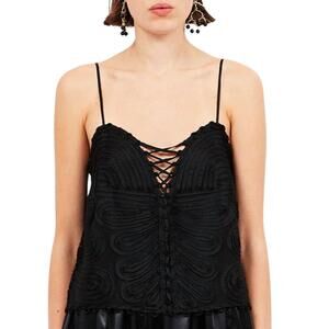 NEW ULLA JOHNSON women's zina top in noir